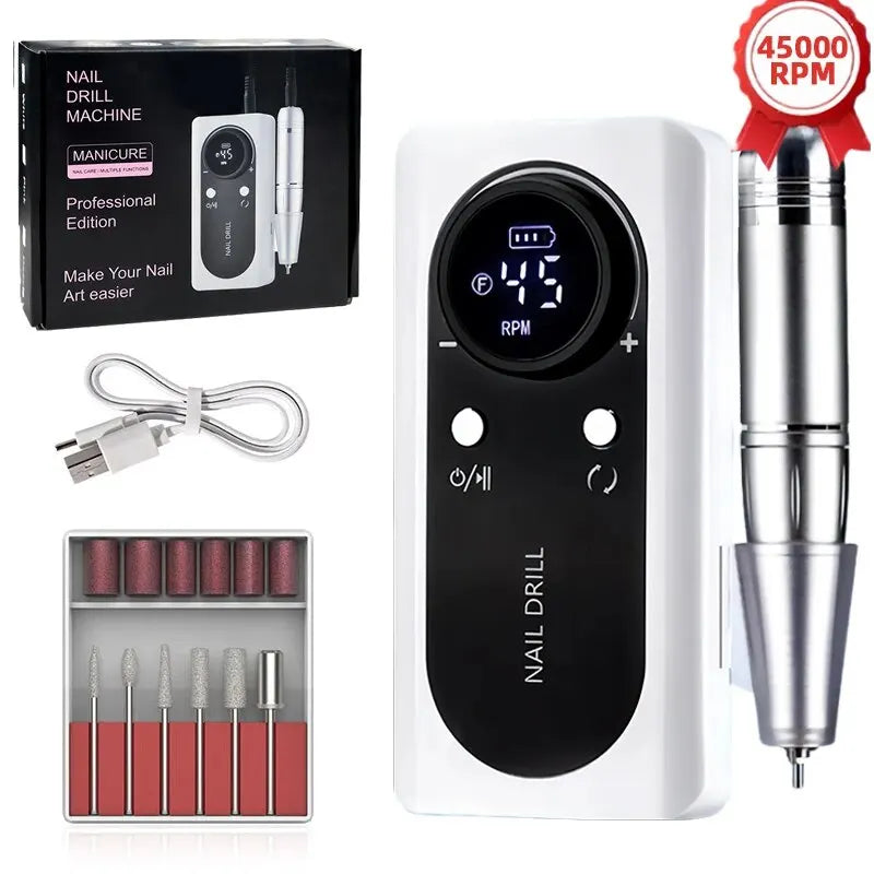 High-Speed Electric Nail Drill Kit for Professional and DIY Manicure