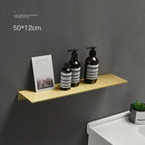Estantería de baño moderna en blanco, negro y dorado cepillado: estante de pared
