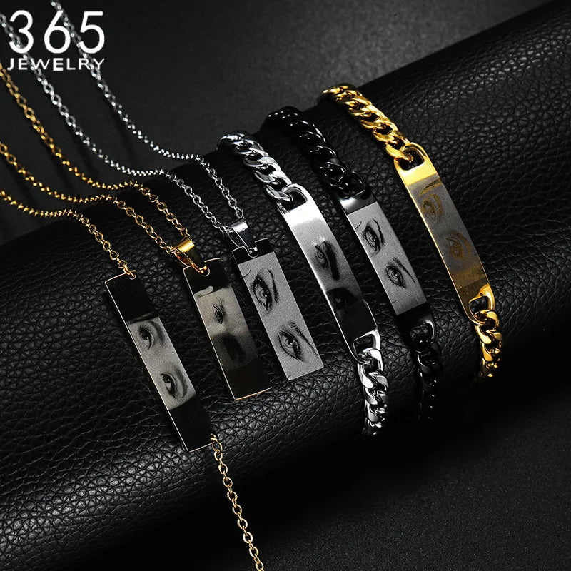 Custom Engraved Stainless Steel Bracelet - Personalized Name Jewelry for Men & Women