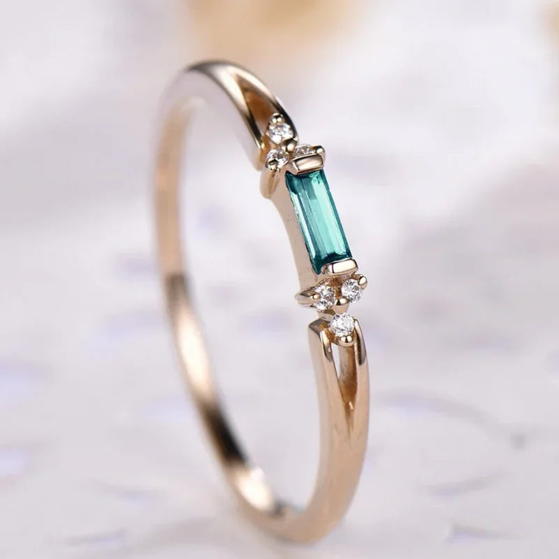 Elegant Green Rhinestone Bridal Ring – Trendy Wedding & Party Jewelry