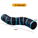 Foldable S-Shaped Cat Tunnel – Interactive Play Tube with Multiple Entries for Indoor Cats