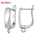 Sterling Silver Hoop Earrings with Cubic Zirconia – Elegant Jewelry for Women