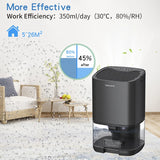 Compact Portable Dehumidifier for Small Rooms – Quiet Moisture Remover with Auto Shut-Off & LED Night Light