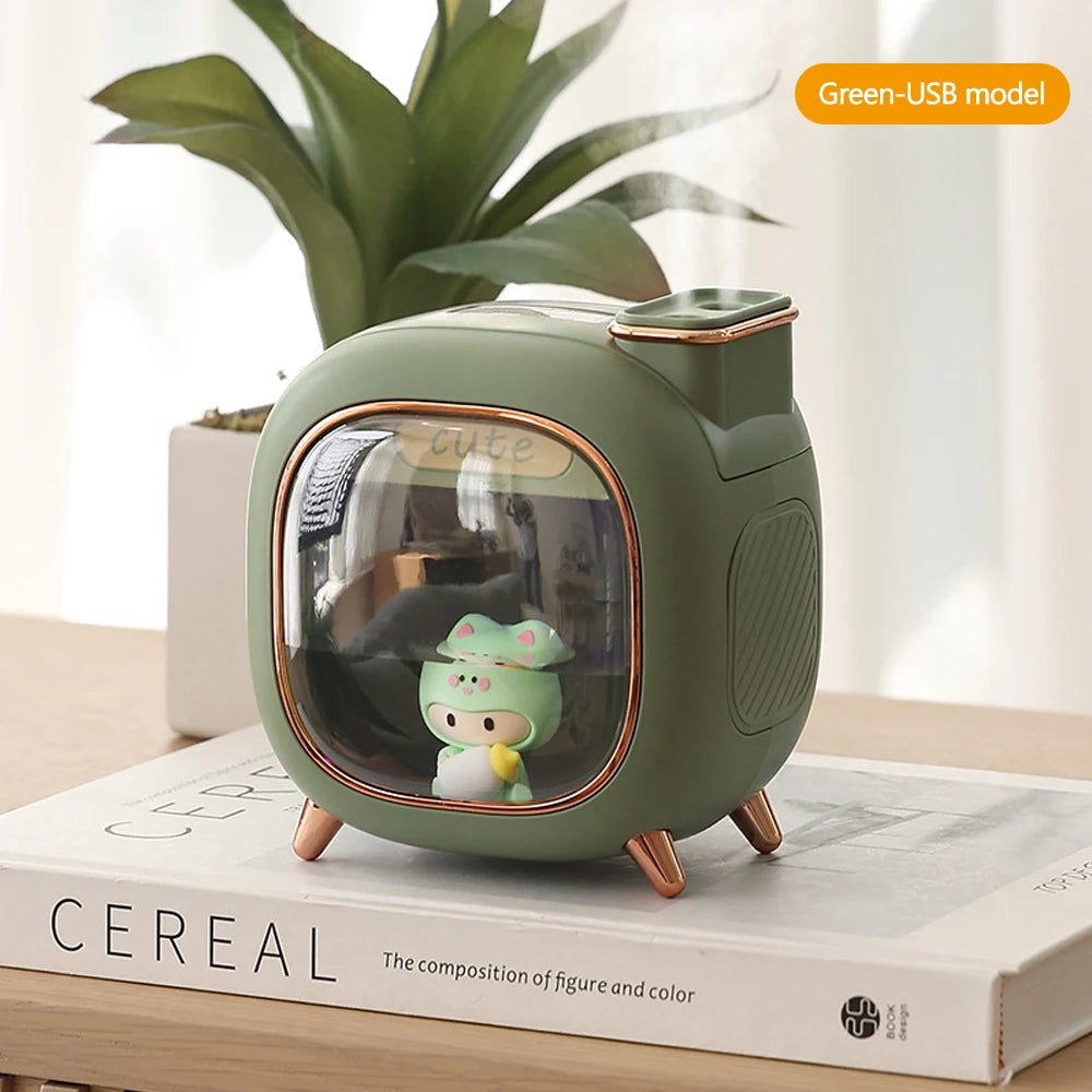 Humidificador ultrasónico con forma de muñeca adorable: difusor de aroma y pulverizador con boquilla doble