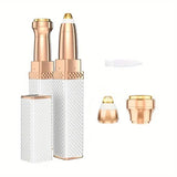 2-in-1 Rechargeable Nose, Ear, and Eyebrow Hair Trimmer with LED Light