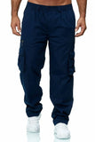 Men's Casual Cargo Pants with Zip and Side Pockets – Lightweight Polyester for Comfort and Durability