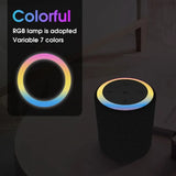 Waterproof Bluetooth Speaker with LED Light - Portable Outdoor Cylinder Speaker with Rich Bass