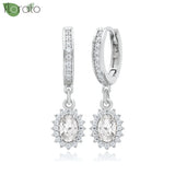 Sterling Silver Zircon Hoop Earrings for Women – Elegant Star & Heart Design