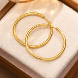 Minimalist Gold Hoop Earrings – Elegant Stainless Steel Jewelry for Women