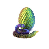 3D Printed Movable Snake with Egg – Realistic Articulated Animal Toy for Decor & Fidget Play
