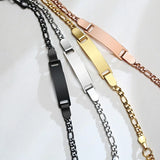 Customizable Stainless Steel Charm Bracelet - Personalized Name Bracelet for Men and Women