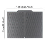 Silicone Draining Board Mat - Foldable Dish Drying Pad with Raised Edges for Kitchen Countertops