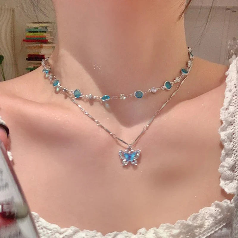 Collar con colgante geométrico punk: cadena bohemia para mujer