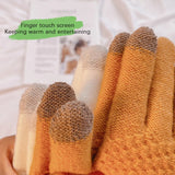 1Pair Women Touch Screen Winter Gloves Autumn Winter Warm Thick Gloves Touch Screen Skiing Gloves Casual Windproof Glove Girls A