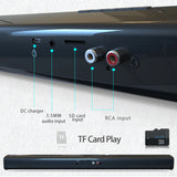 Bluetooth 5.3 Soundbar with Stereo Surround Sound and Remote Control – Home Theater Speaker with RCA, AUX, TF Card Support
