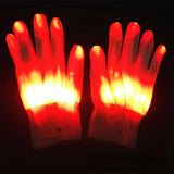 LED Neon Glowing Skull Gloves – Flashing Light-Up Party Props for Halloween, Christmas & Performances