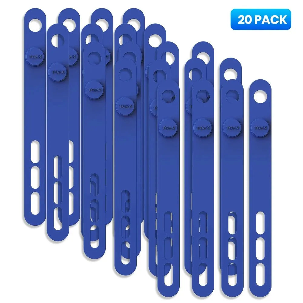 Silicone cable ties – blue 20 pack