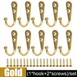 30 ganchos de aleación con tornillos: perchas de pared para abrigos, toallas y bolsos para cocina y baño