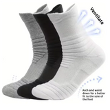 Men’s Thick Athletic Crew Socks – Breathable, Moisture-Wicking Sport Socks (3 Pairs)