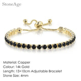 Unisex Geometric Charm Bracelet with AAA+ Cubic Zirconia