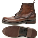 Men’s Lace-Up Leather Boots – Comfortable, Waterproof Platform Ankle Boots for Spring & Autumn