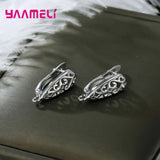 Sterling Silver Hoop Earrings with Cubic Zirconia – Elegant Jewelry for Women