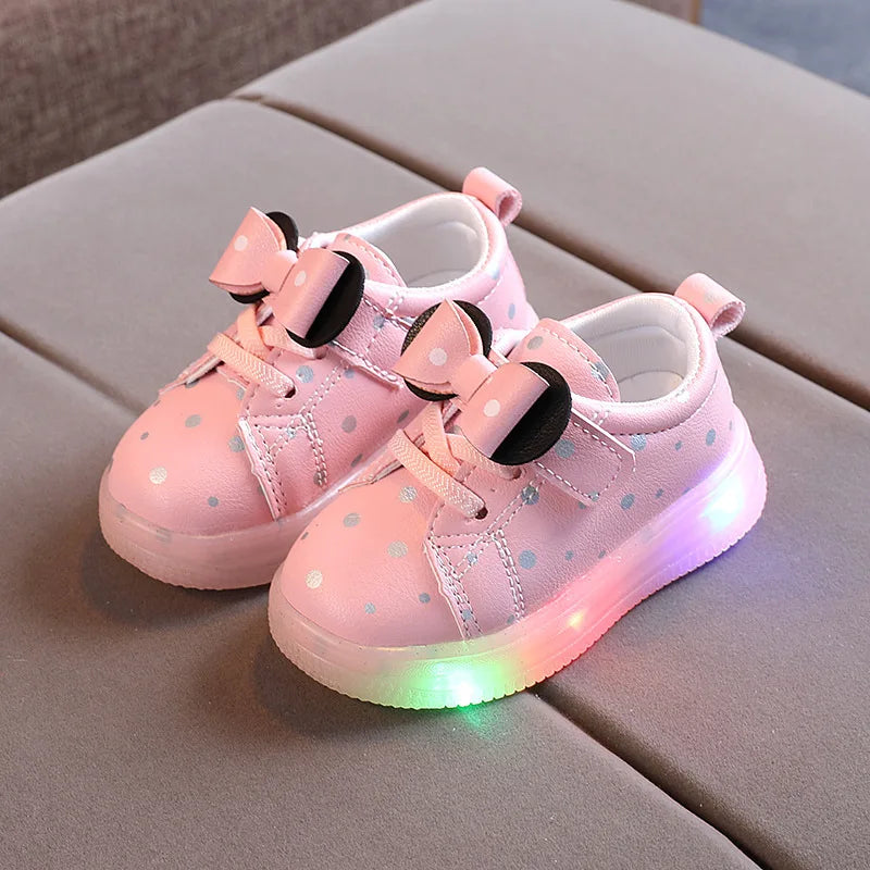 Kids’ Breathable LED Light-Up Shoes – Hook & Loop Sneakers for Ages 4–6