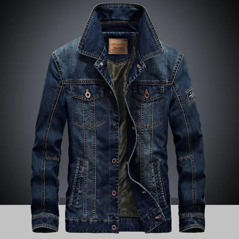 Men’s Casual Denim Jacket – Single Breasted, Regular Fit for Autumn & Winter