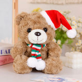 25cm Graduation Bear Plush Toy – Cute Doctor Teddy with Christmas Hat