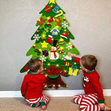 Árbol de Navidad de fieltro para hacer uno mismo con luces LED y 32 adornos: actividad divertida para las fiestas para niños
