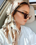 Luxury 90x90cm Silk Scarf – Designer-Inspired Fashion for Women