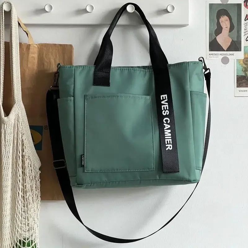 Bolso de mano informal de nailon para mujer: bolso de hombro elegante y duradero