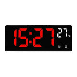 Voice Control Digital LED Alarm Clock with Dual Alarms and Temperature Display