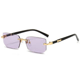 Gafas de sol rectangulares sin montura de moda: gafas de sol cuadradas pequeñas y modernas para hombres y mujeres