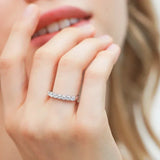 D Color Moissanite Wedding Band – 925 Sterling Silver Eternity Ring with GRA Certificate
