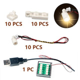 10-Piece LED Spotlight Building Block Set - MOC Lighting Kit for LEGO-Compatible Models