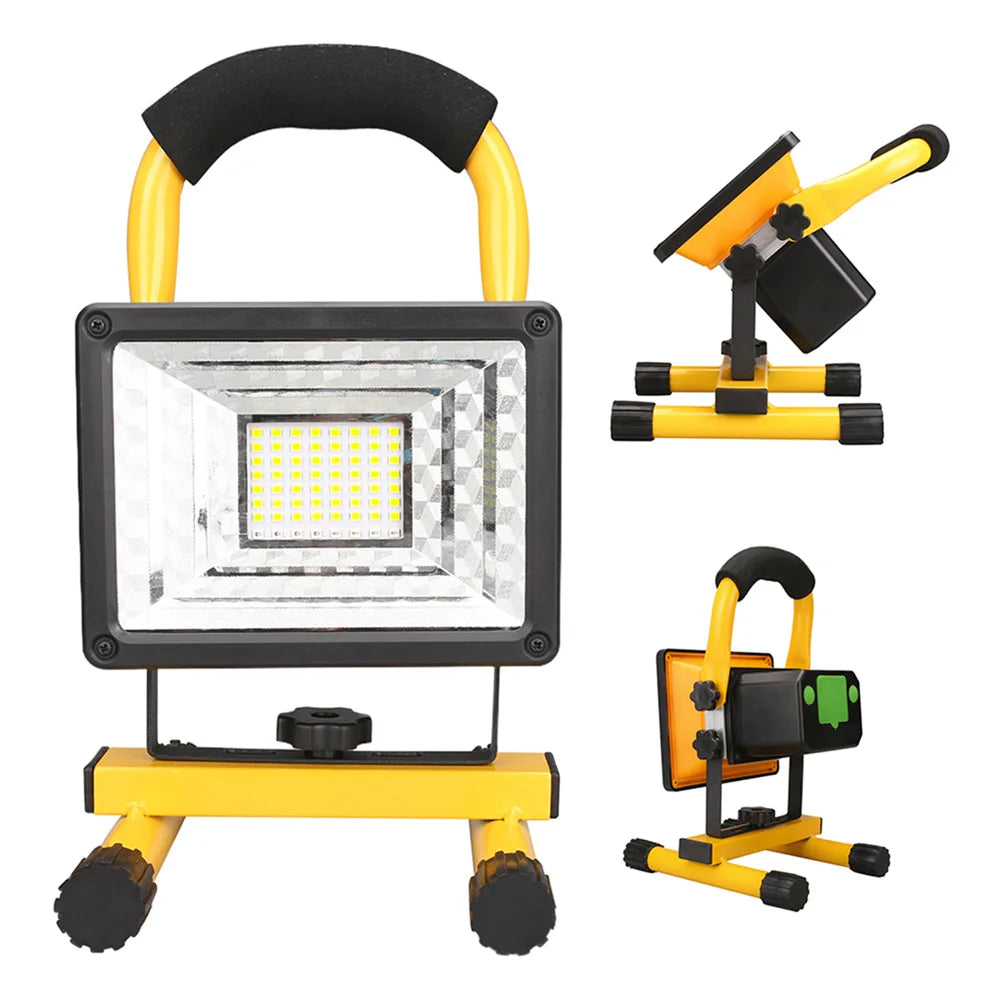 Yeahmart LED Rechargeable Portable Work Light – 60W Floodlight for Outdoor, Garage & Emergency Use