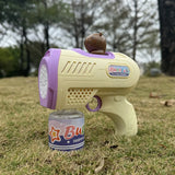Cartoon Bubble Gun for Kids – Flashing, Spill-Proof Bubble Blower Toy