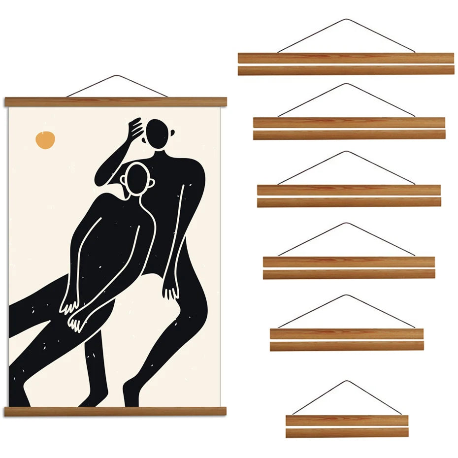 Modern Wooden Poster Hanger – Minimalist Magnetic Frame for Wall Art and Prints