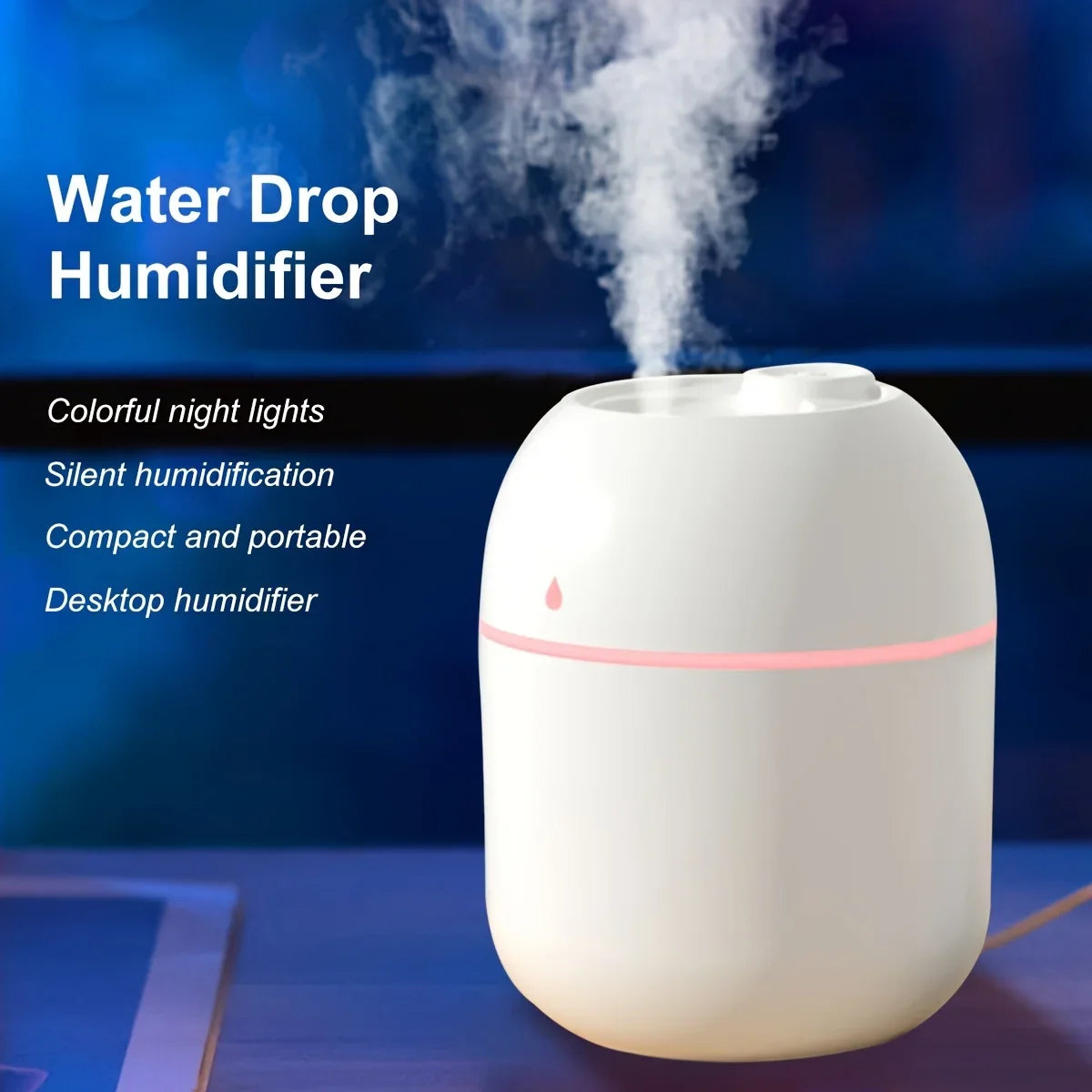 Portable USB Mini Humidifier – Ultra-Quiet, Auto Shut-Off, 10-Hour Mist
