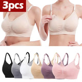 3-Piece Wire-Free Nursing Bra Set – Comfortable Maternity Bra for Breastfeeding Moms
