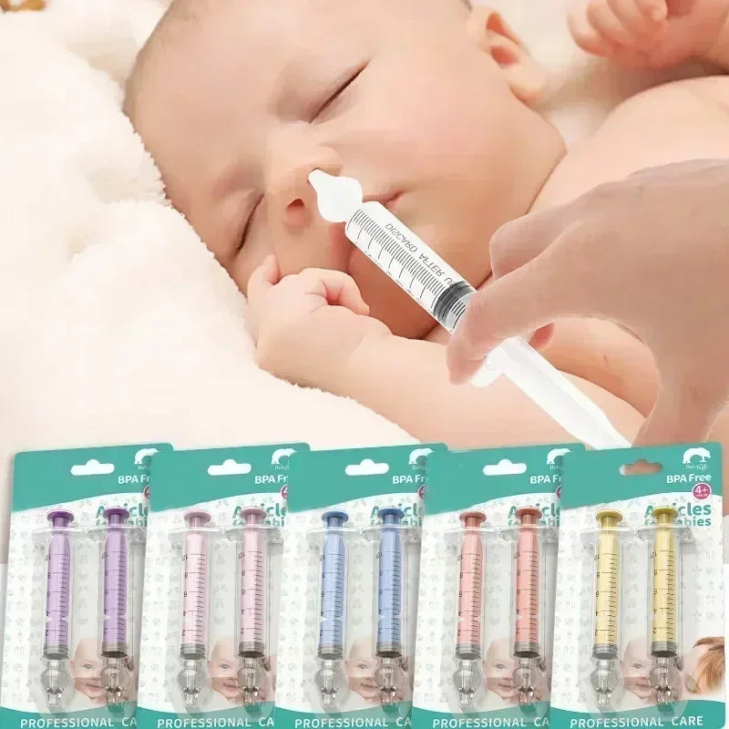 Jeringa para aspirador nasal de bebé: limpiador nasal de silicona suave para bebés y niños pequeños