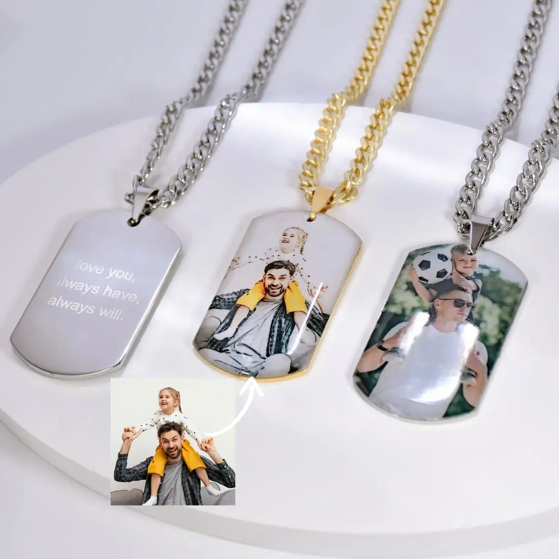 Collar con foto personalizado de acero inoxidable: colgante con foto personalizado