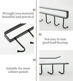 Stainless Steel Kitchen Mug Holder - Wall-Mounted Coffee Cup Rack with 6 Hooks