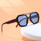 Vintage Square Sunglasses – Thick Frame Double Bridge UV400 Eyewear for Women & Men
