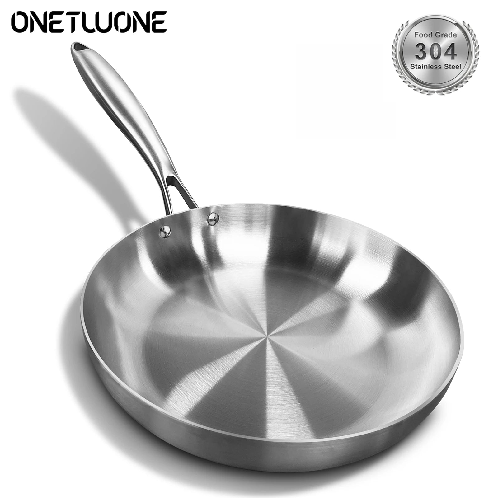 Sartén de acero inoxidable 304: utensilios de cocina antiadherentes para cocinas de gas y de inducción