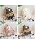 Checkered Pattern Shoulder Backpack – Large Capacity Crossbody Handbag for Women