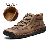 Men's Leather Snow Boots with Plush Lining – Warm, Comfortable, and Stylish Winter Footwear