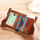 Genuine Leather Anti-Theft Wallet – Multifunctional Trifold Wallet for Men and Women