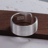 Adjustable Vintage Chain Ring – 925 Sterling Silver Open Ring for Women & Men